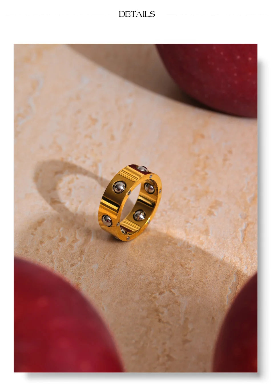 gold fidget ring bead roll wide band with beads anxiety relief jewelry spinner ring for focus