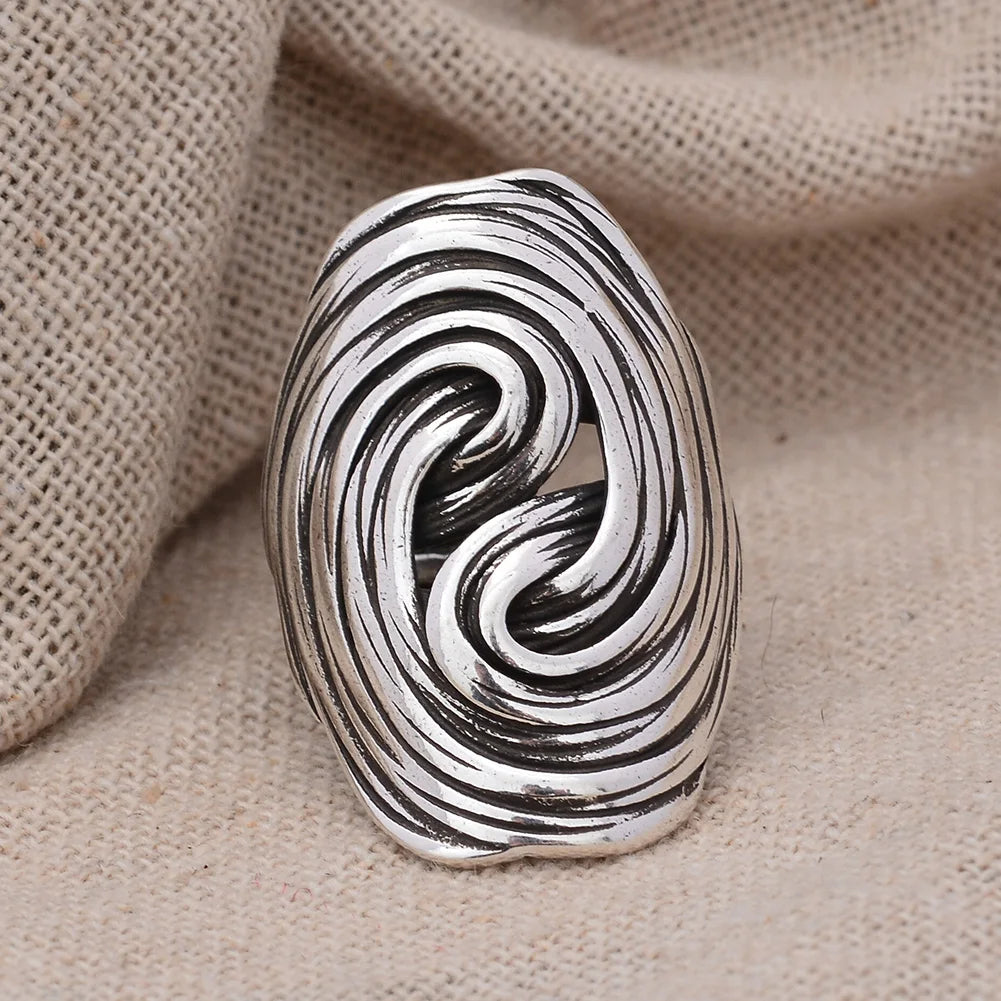 Shadow Work - Textured-Rub Fidget Ring in Silver