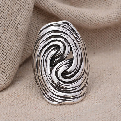 Shadow Work - Textured-Rub Fidget Ring in Silver