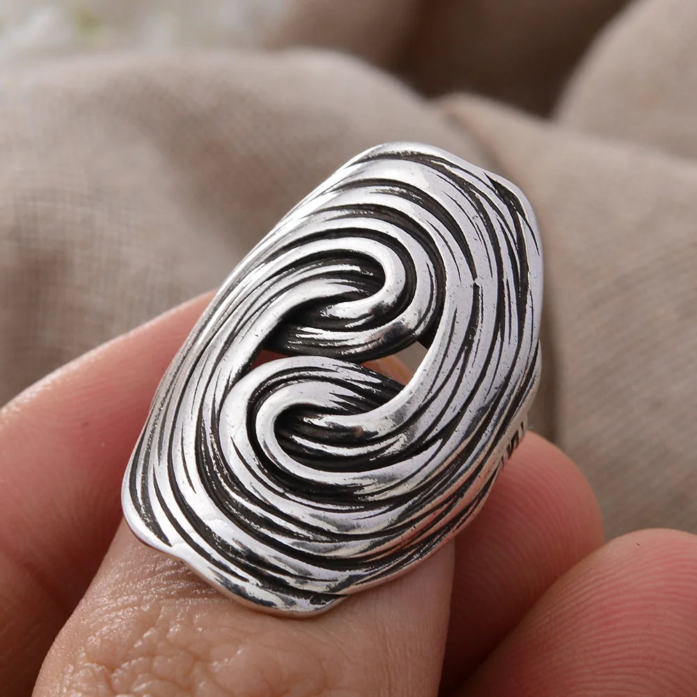 Shadow Work - Textured-Rub Fidget Ring in Silver