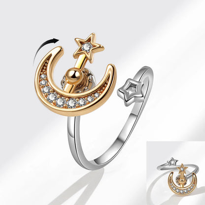 Moon Magic Radiance - ADHD Ring in Bicolor Polished Sterling Silver
