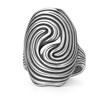 Shadow Work - Textured-Rub Fidget Ring in Silver