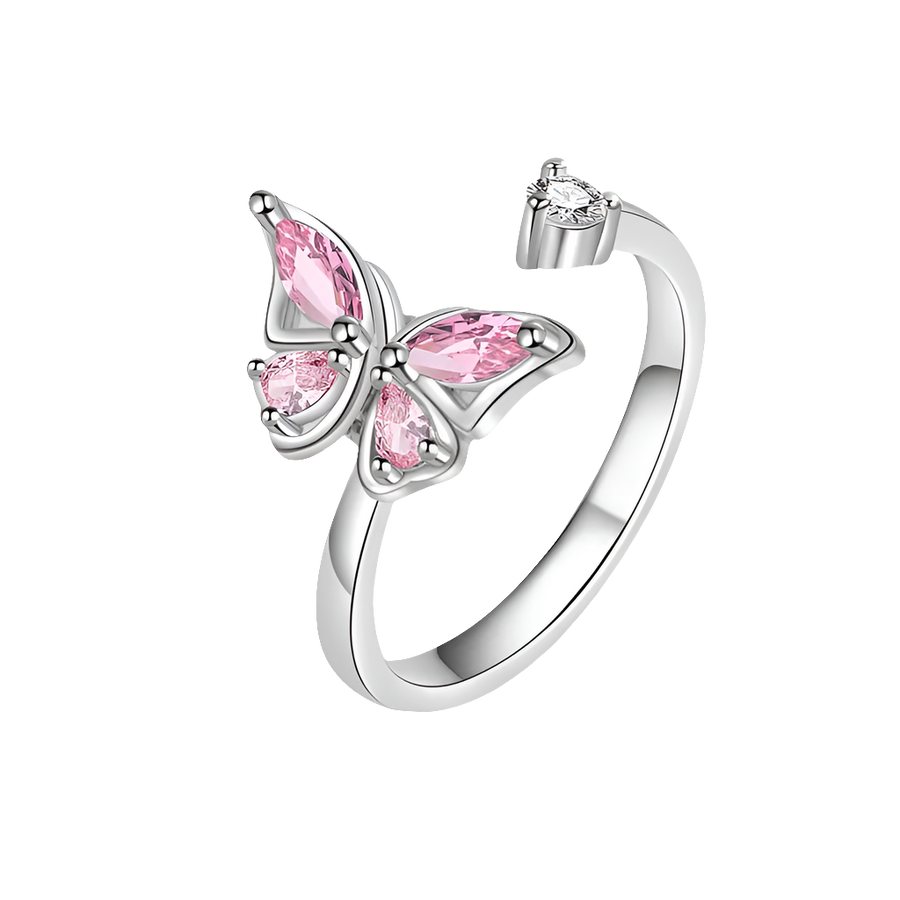 gold fidget ring core spin butterfly anxiety relief jewelry spinner ring for focus