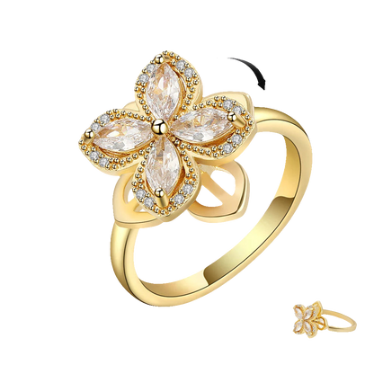 Starlight Clover - Elegant Silver Ring for ADHD Fidgeting