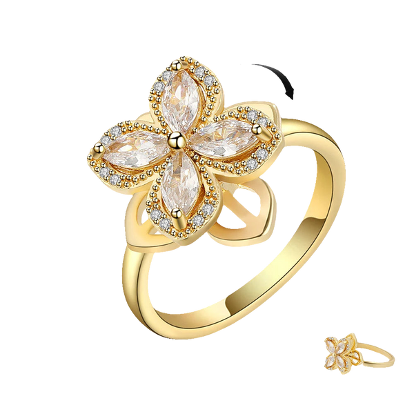 Starlight Clover - Elegant Silver Ring for ADHD Fidgeting