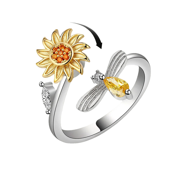 Honeybee Kiss - Subtle ADHD Spinner Ring for Daily Wear
