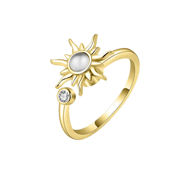 Sun Halo - Elegant Gold plated Ring for Fidgeting & Mindful Moments