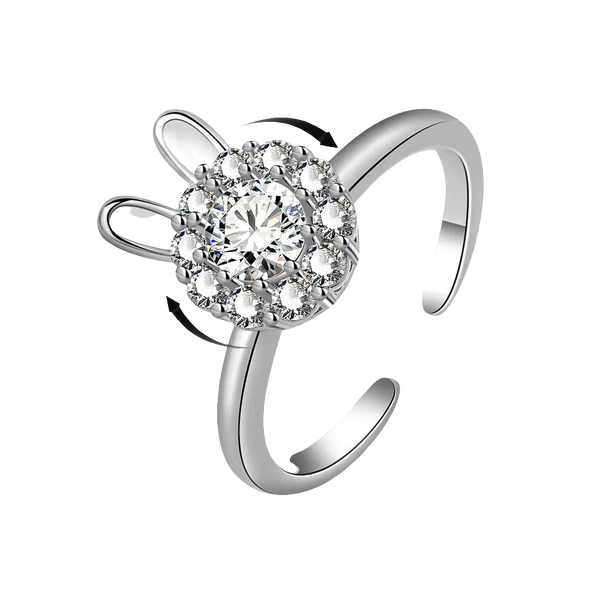 Lucky Rabbit - Elegant 925 Spinner Ring – Fidget Discreetly - Silver Edition