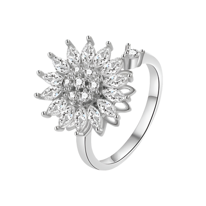 Goddess Bloom - ADHD Focus Ring – Elegant 925 Silver Spinner