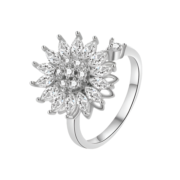 Goddess Bloom - ADHD Focus Ring – Elegant 925 Silver Spinner