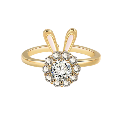 Lucky Rabbit - Luxury Fidget Ring for ADHD in Gold plated Fine Silver