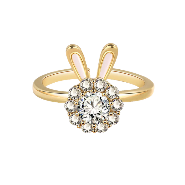 Lucky Rabbit - Luxury Fidget Ring for ADHD in Gold plated Fine Silver