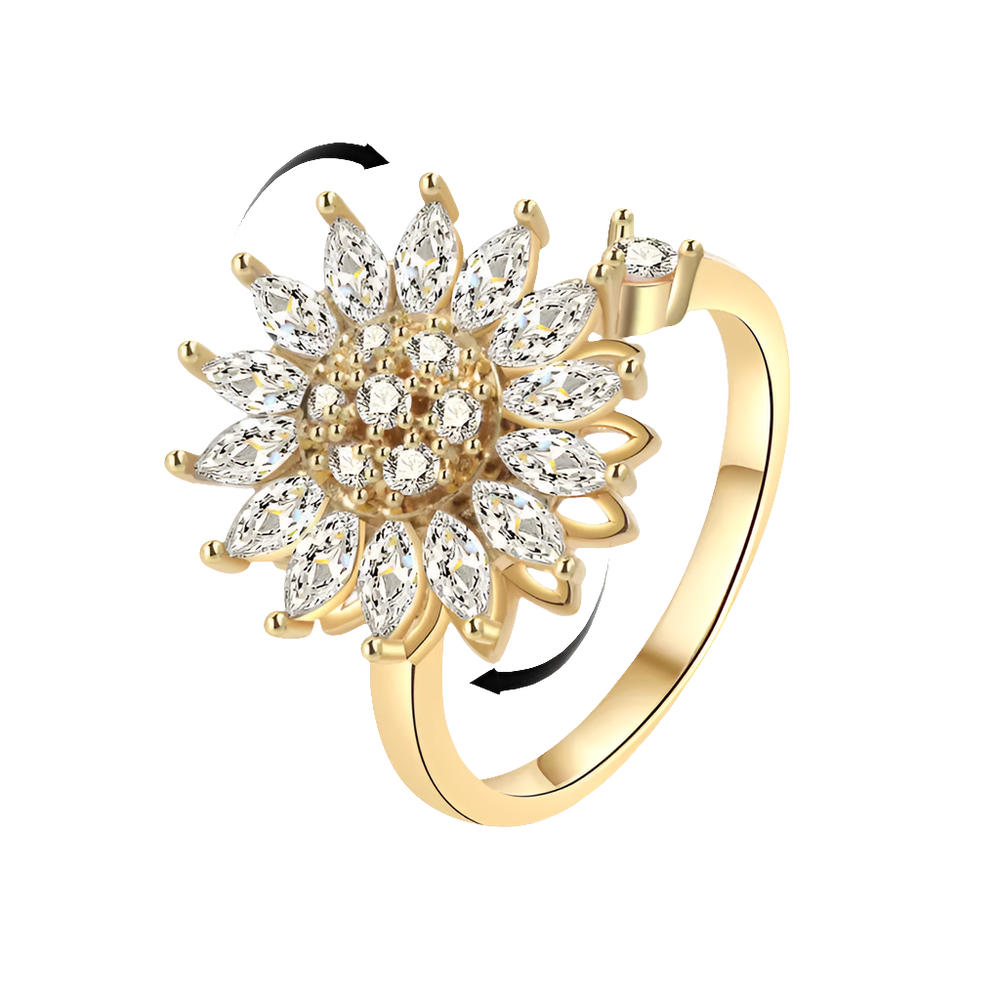 Goddess Bloom - Empowering Spinner Ring – Ideal for Calm - Gold Edition