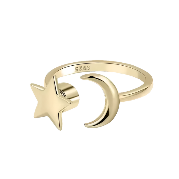 Orion's Secret - Women’s Spinner Ring in gold plated 925 Silver – ADHD Relief - Gold Edition