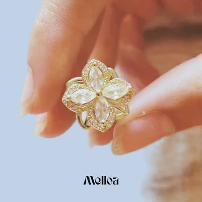 Starlight Clover - Elegant Silver Ring for ADHD Fidgeting