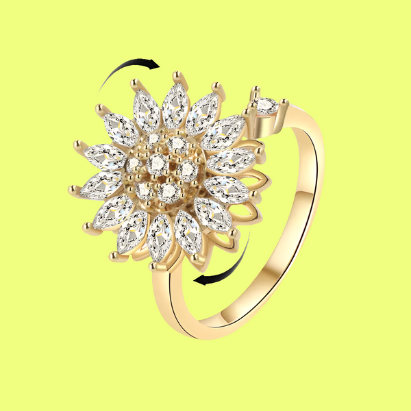 Goddess Bloom - Empowering Spinner Ring – Ideal for Anxiety Relief - Gold Edition