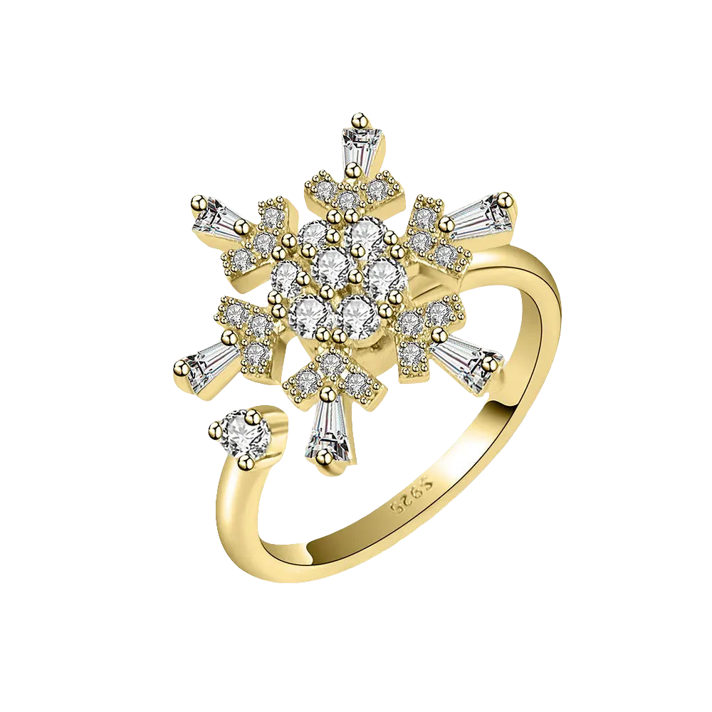 Eternal Snow - Fidget Ring – Spin to Soothe - Gold Edition
